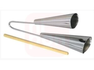 Agogô Duplo Grande Cromado Com Baqueta - Torelli - TO016